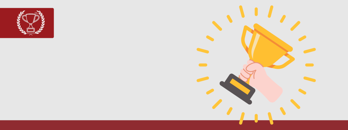 Illustration of a shiny trophy being raised in celebration