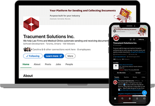 Illustration showing one of Tracument's social media feeds